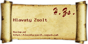 Hlavaty Zsolt névjegykártya
